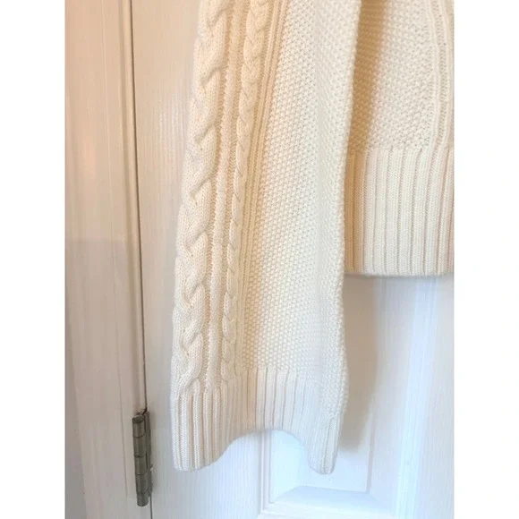 Derek Lam 10 Crosby Thomas Cable Knit Wool Sweater Blanc De Blanc TF439295YCB XS